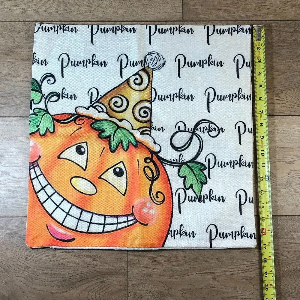 Fall Pumpkin Spooky Fun Halloween Jack O Lantern Throw Pillow Cover‎ Home Decor